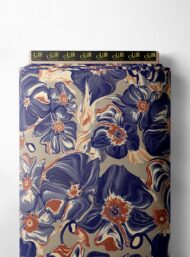 Bloom flower style with blue,red colors