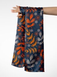 Leaf flower style with orange,grey colors - Image 3