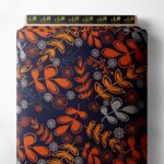 Leaf flower style with orange,grey colors