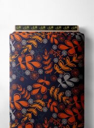 Leaf flower style with orange,grey colors