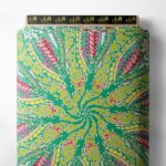 Leaf flower style with green,pink colors