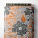 Petal flower style with grey,orange colors