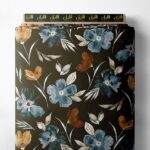 Leaf flower style with brown,blue colors