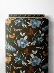 Leaf flower style with brown,blue colors