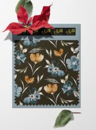 Leaf flower style with brown,blue colors - Image 6