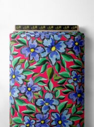 Bloom flower style with blue,green colors