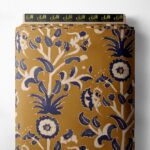 Bloom flower style with brown,blue colors