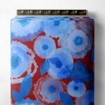 Bloom flower style with blue, red colors