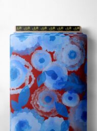 Bloom flower style with blue, red colors