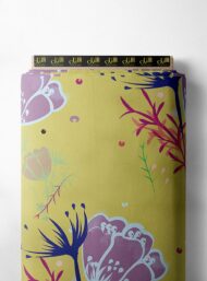 Bloom flower style with purple,green colors