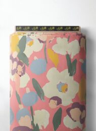 Bloom flower style with pink,green colors