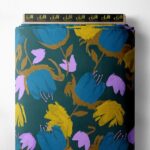 Bloom flower style with blue,yellow colors