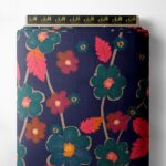 Leaf flower style with green,pink colors