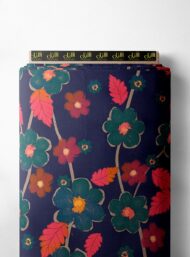 Leaf flower style with green,pink colors