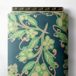 Leaf flower style with green,white colors