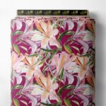 Bloom flower style with pink,green colors