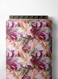 Bloom flower style with pink,green colors