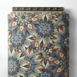 Petal flower style with blue,brown colors