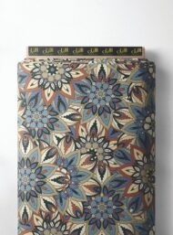Petal flower style with blue,brown colors
