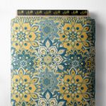 Petal flower style with yellow,blue colors