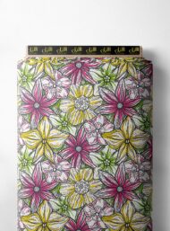 Petal flower style with pink,yellow colors