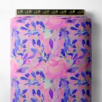 Bloom flower style with pink,green colors