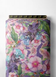 Bloom flower style with pink,green colors