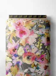 Bloom flower style with pink,green colors