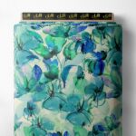 Bloom flower style with blue,green colors