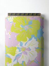 Bloom flower style with green,pink colors