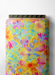 Bloom flower style with yellow,pink colors