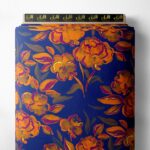 Bloom flower style with orange,blue colors