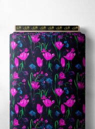 Bloom flower style with pink,green colors