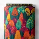 Tree nature style with green,orange colors