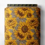 Sunflower flower style with yellow,brown colors