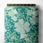 Leaf flower style with green, white colors