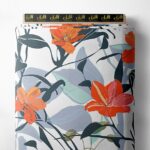 Bloom flower style with red,green colors