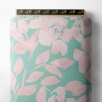 Rose flower style with pink, green colors