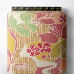 Leaf flower style with pink,green colors