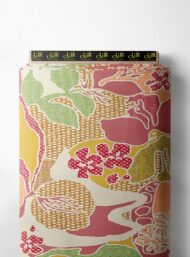 Leaf flower style with pink,green colors