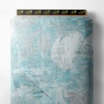 Leaf nature style with blue,white colors