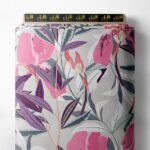 Leaf flower style with pink,green colors