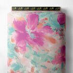 Bloom flower style with pink,green colors