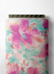 Bloom flower style with pink,green colors