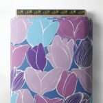 Tulip flower style with purple, blue colors