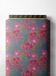 Bloom flower style with pink,green colors