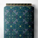 Bloom flower style with green,blue colors