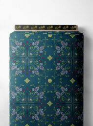 Bloom flower style with green,blue colors