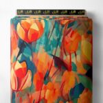 Tulip flower style with orange,yellow colors