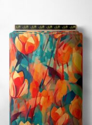 Tulip flower style with orange,yellow colors